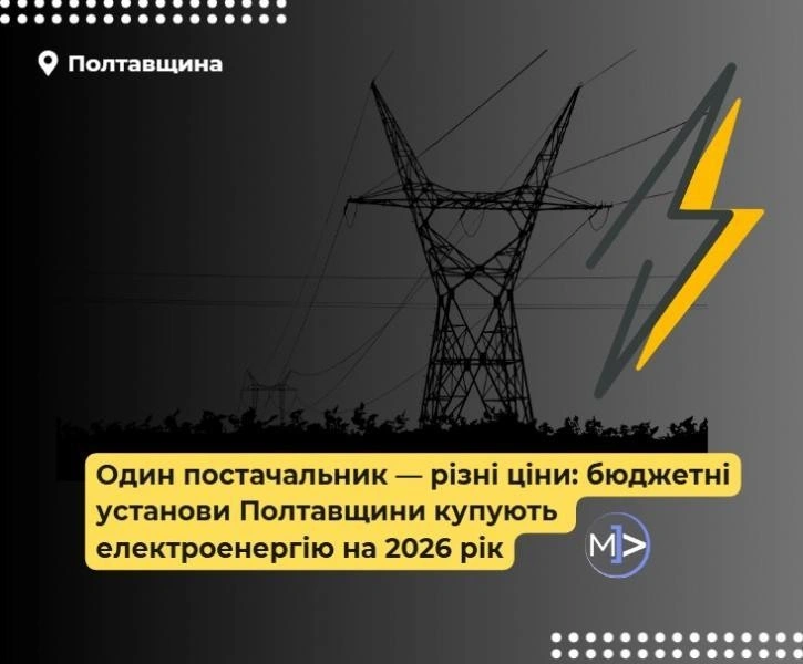 Полтавські бюджетники платять по-різному за електроенергію від одного постачальника