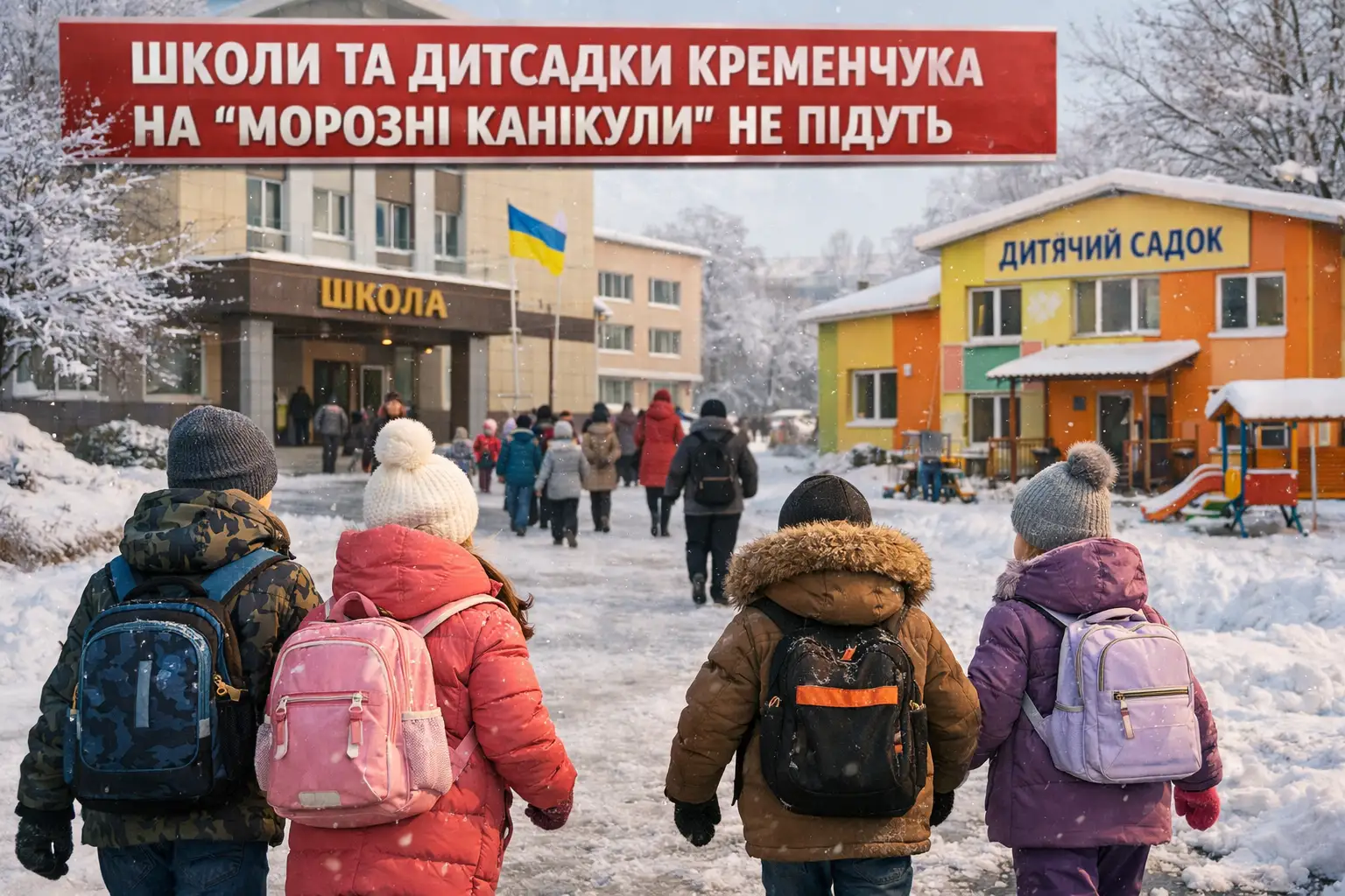 Кременчуцькі школи та дитсадки залишаються відкритими попри морози