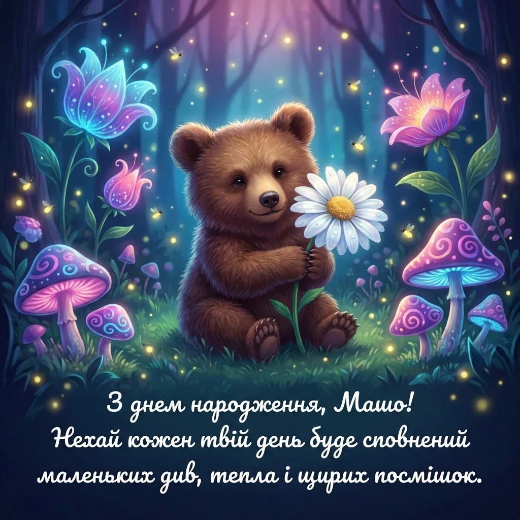 з днем народження маша картинки українською