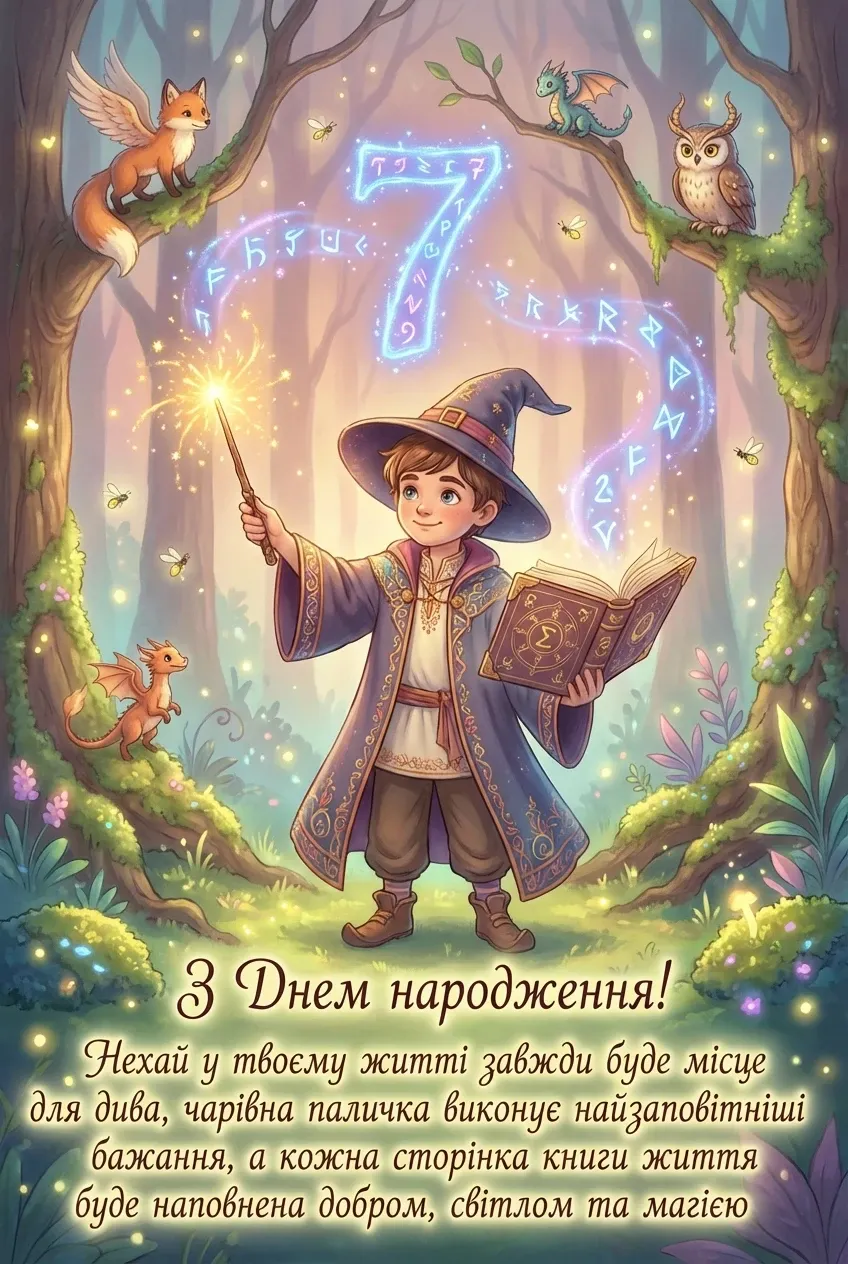з днем народження хлопчику 7 років