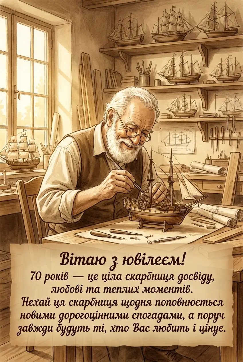 привітання з ювілеєм 70 років своїми словами