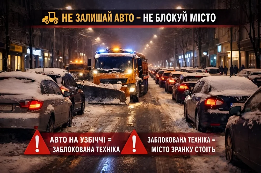 Нічна битва зі снігом у Кременчуці: чому припарковані автівки загрожують ранковому трафіку