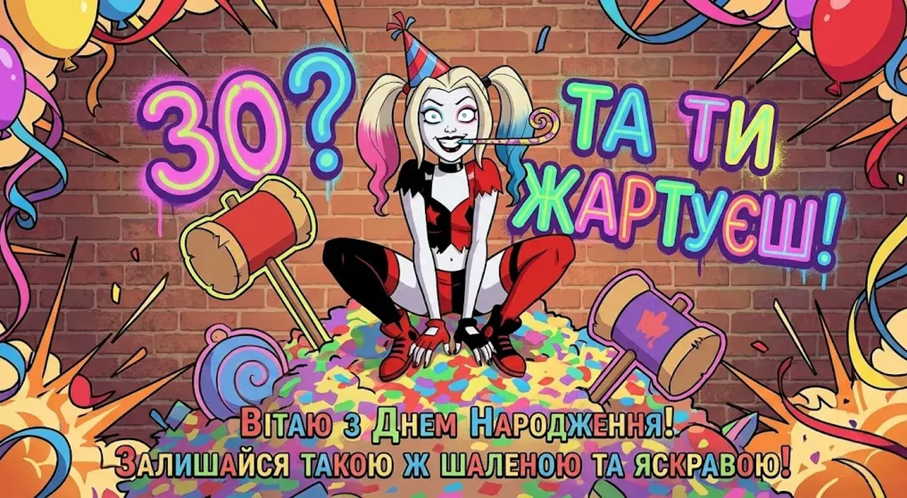 Картинки з ювілеєм на 30 років для жінки: добірка привітань