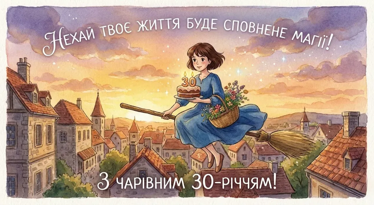 Картинки з ювілеєм на 30 років для жінки: добірка привітань