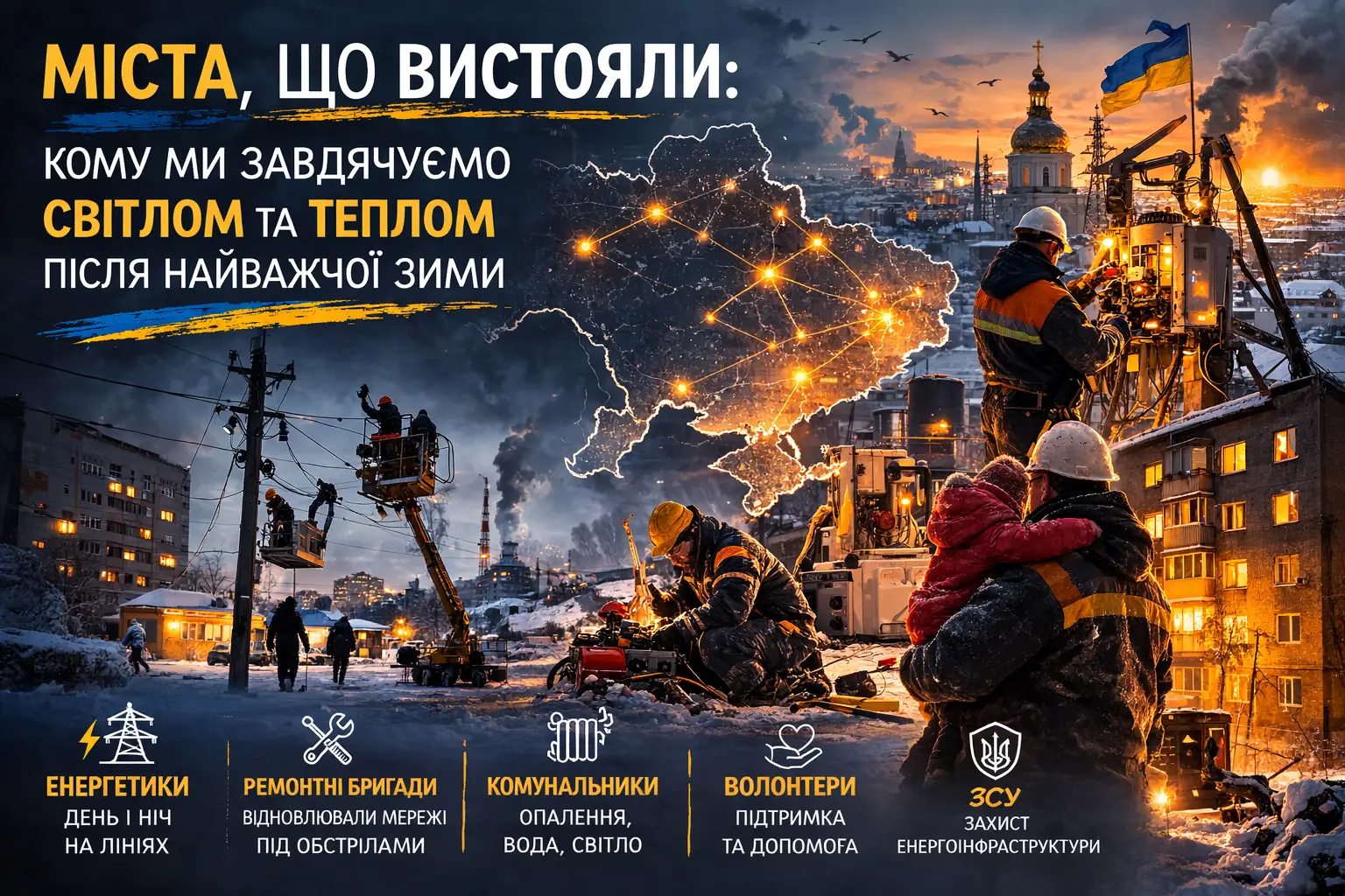 Міста, що вистояли: кому ми завдячуємо світлом та теплом після найважчої зими