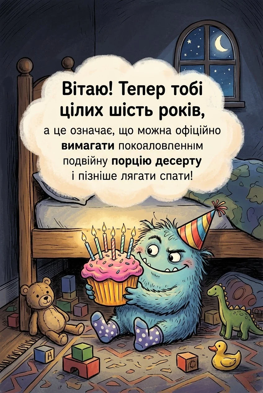 З 6-річчям! Яскраві листівки, вірші та щирі побажання для дітей