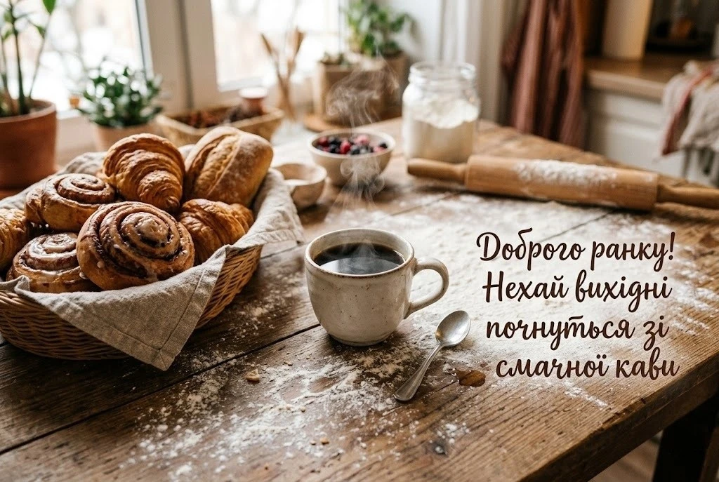 Картинки доброго суботнього ранку: душевні привітання та красиві листівки для затишних вихідних