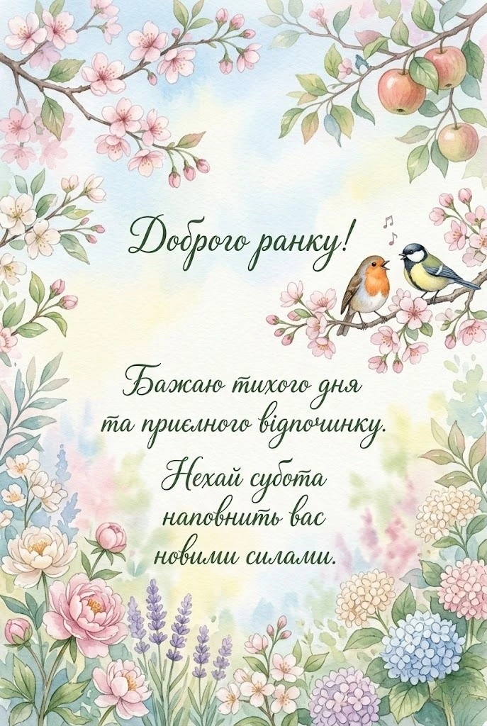 Картинки доброго суботнього ранку: душевні привітання та красиві листівки для затишних вихідних
