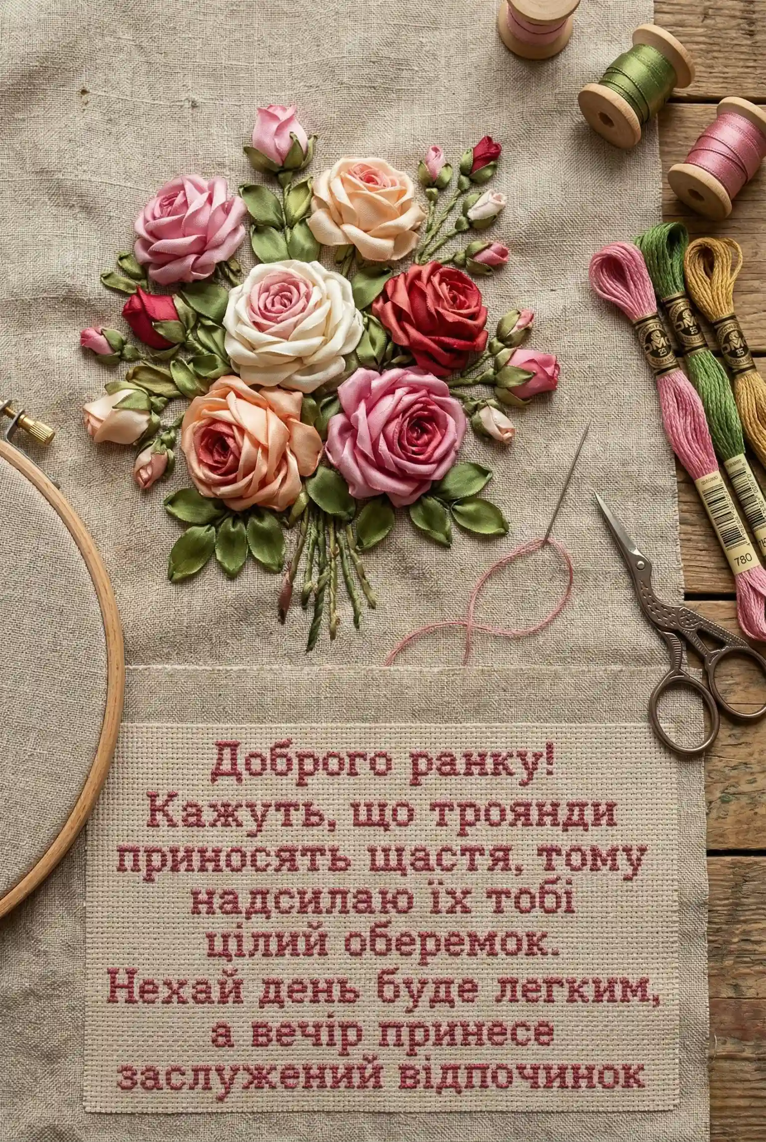 Доброго ранку троянди та найкращі побажання у гарних картинках для вашого натхнення