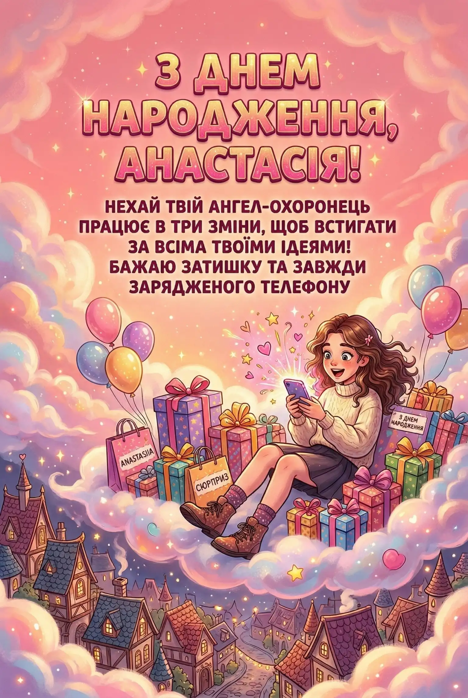 Анастасіє, вітаю! 25+ ідей для незабутнього привітання зі святом