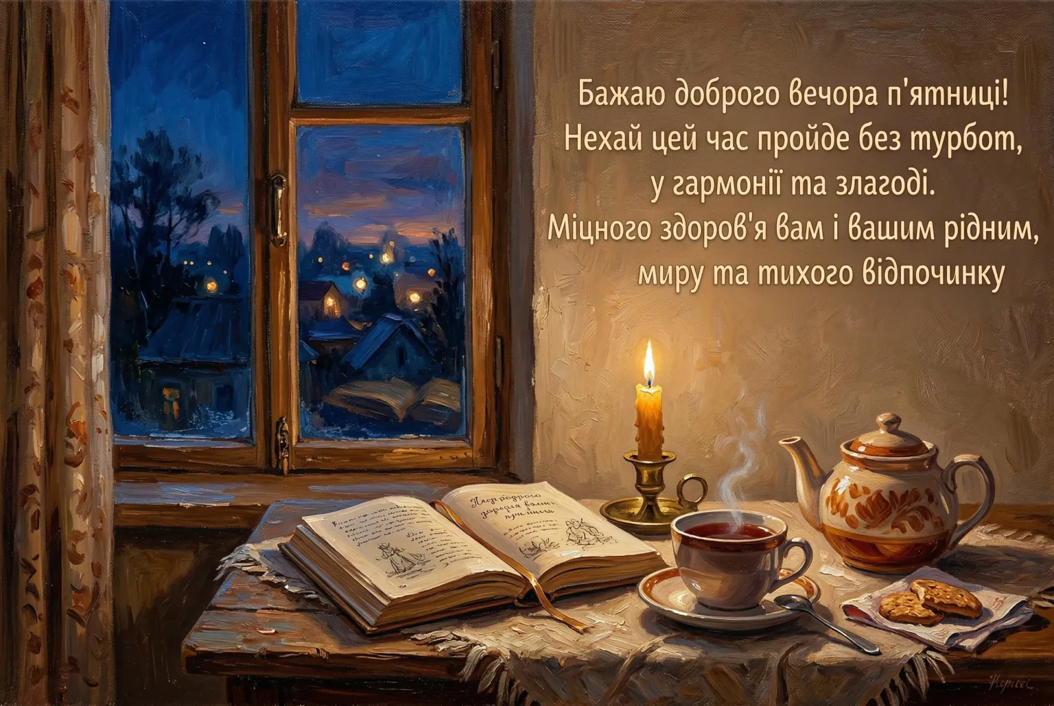 Доброго вечора п’ятниці: найтепліші картинки та душевні листівки для гарного настрою