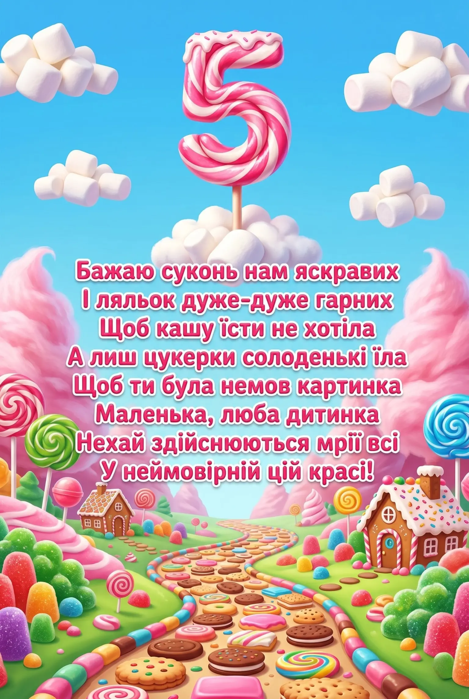 Привітання з 5-річчям дівчинці: щирі слова від батьків, рідних та хрещених