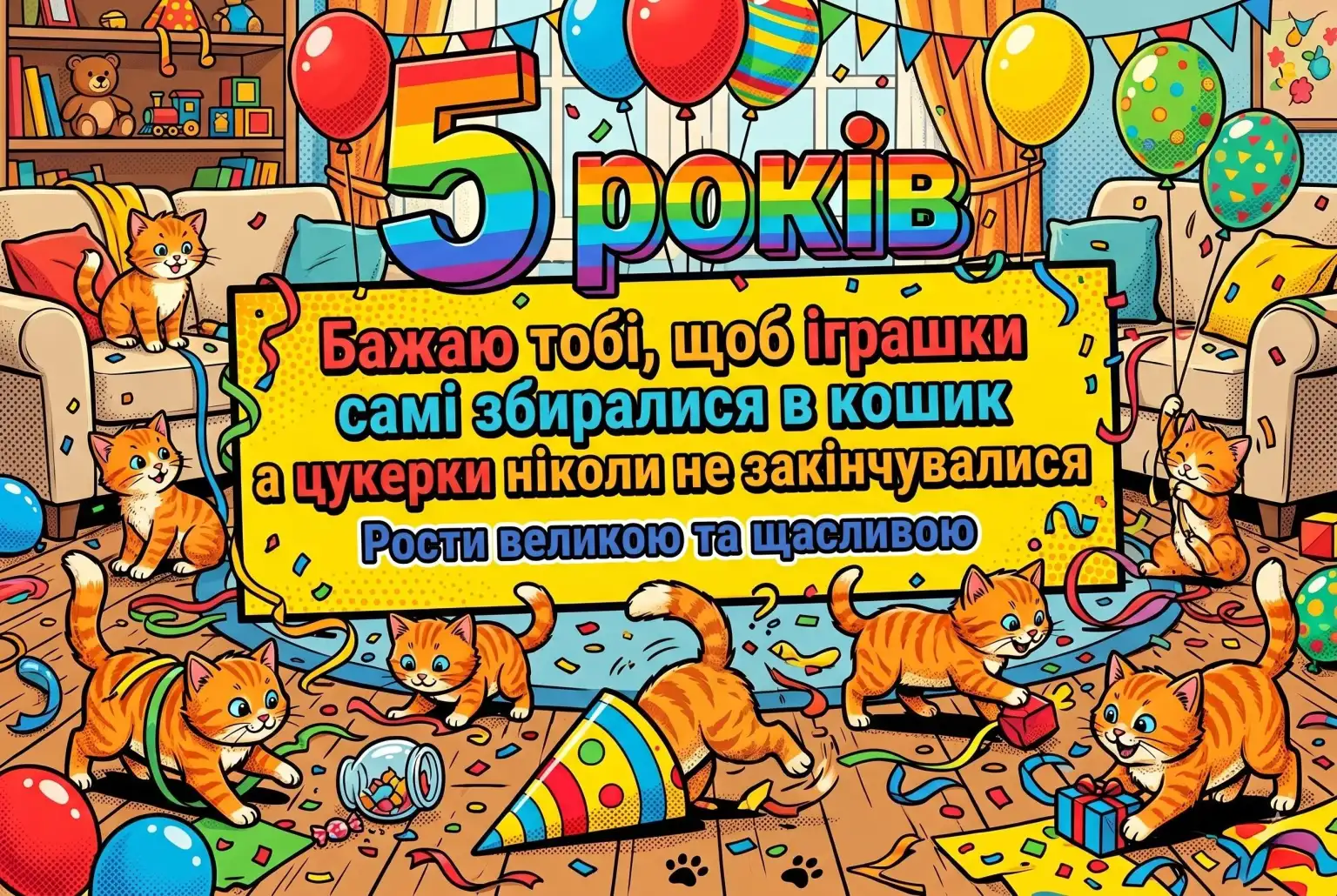 Привітання з 5-річчям дівчинці: щирі слова від батьків, рідних та хрещених