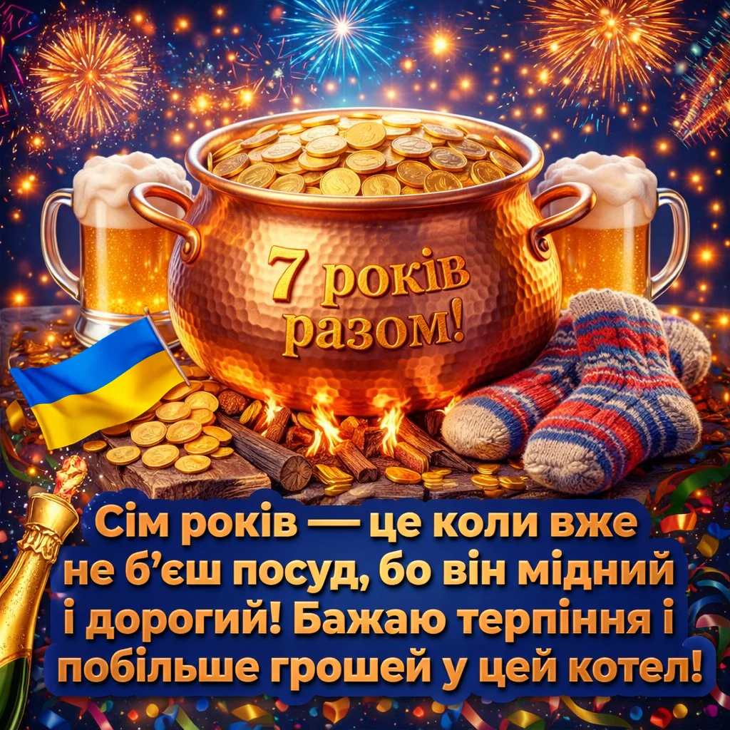 Мідне весілля (7 років): вітання для чоловіка, дружини та близьких
