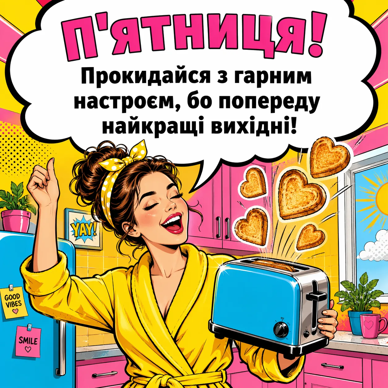 П’ятниця та доброго ранку: яскраві картинки для ідеального настрою перед вихідними