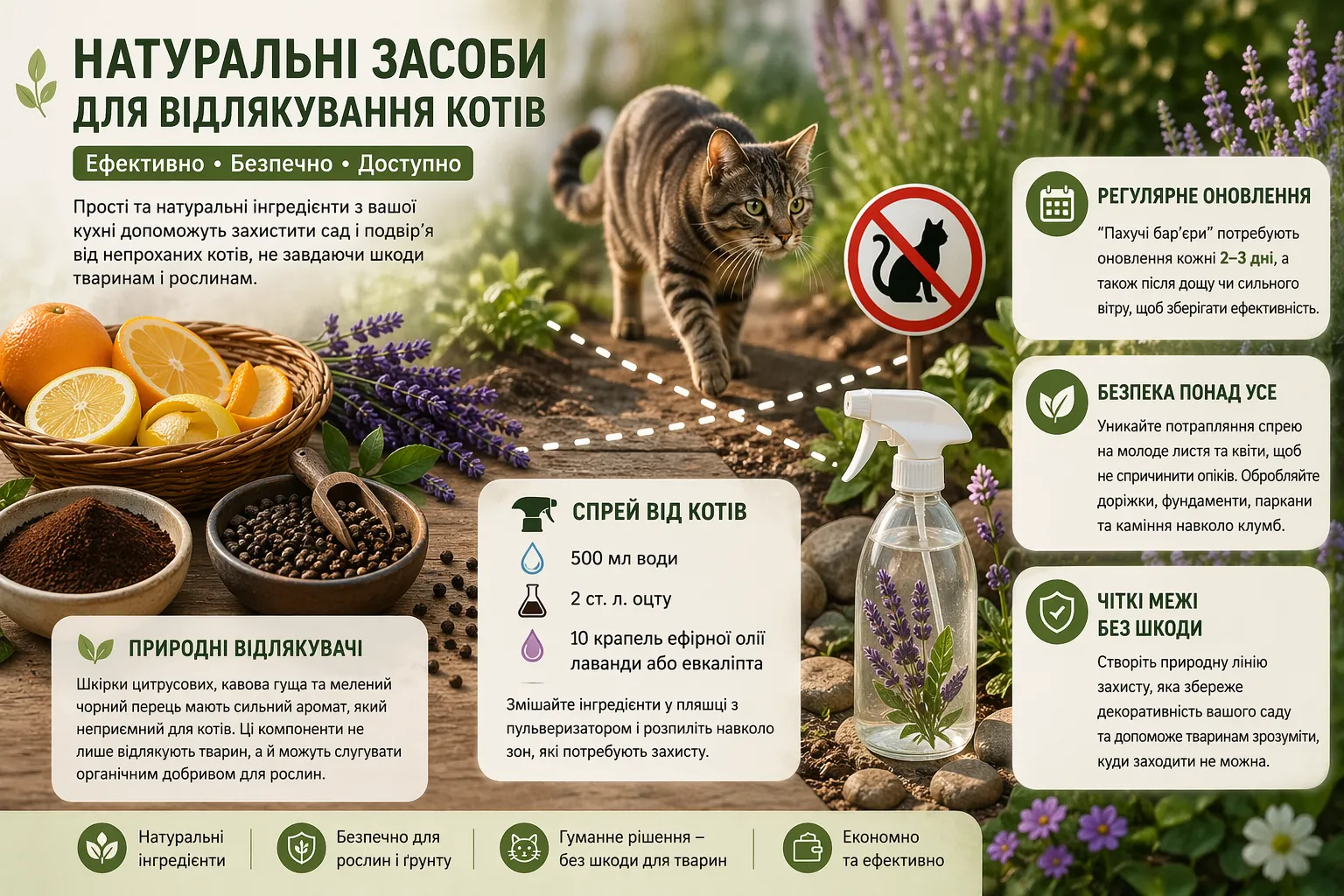 Найкращі методи захисту саду від небажаних візитів сусідських котів