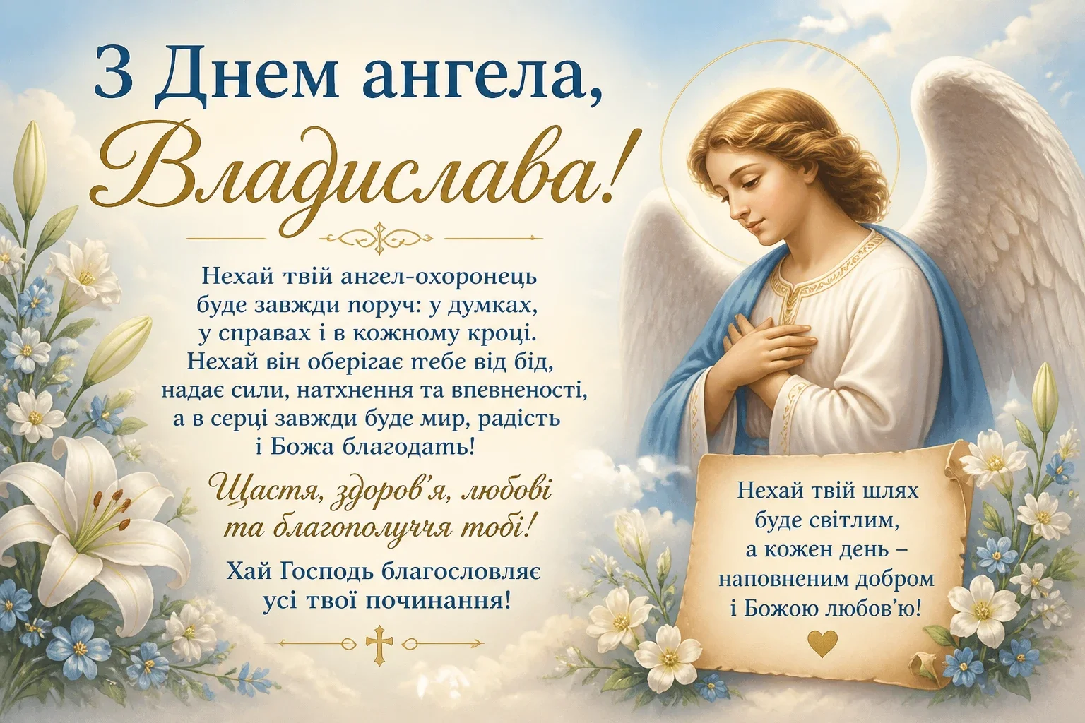 Привітання з днем ангела Владислава