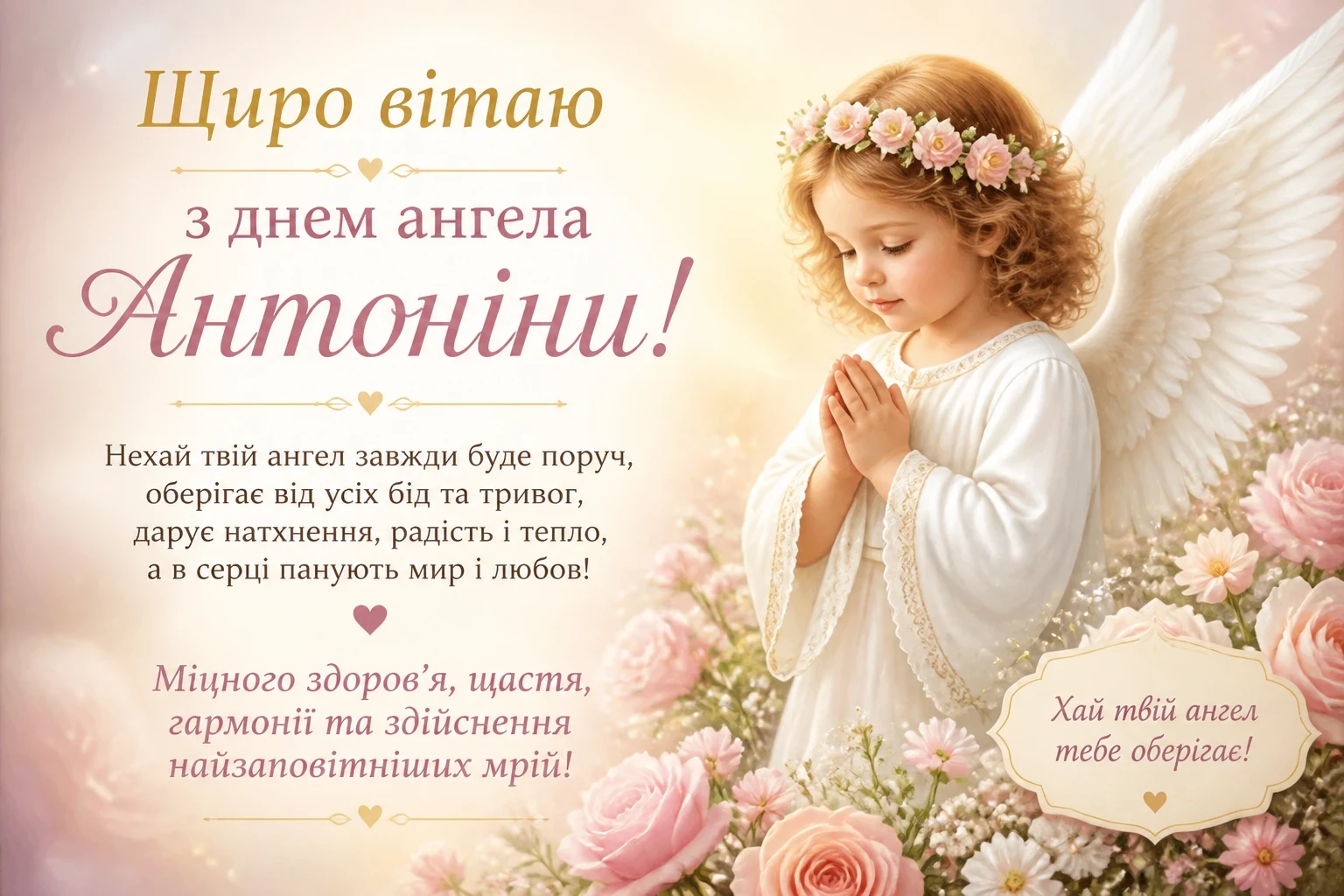 Привітання з днем ангела Антоніни