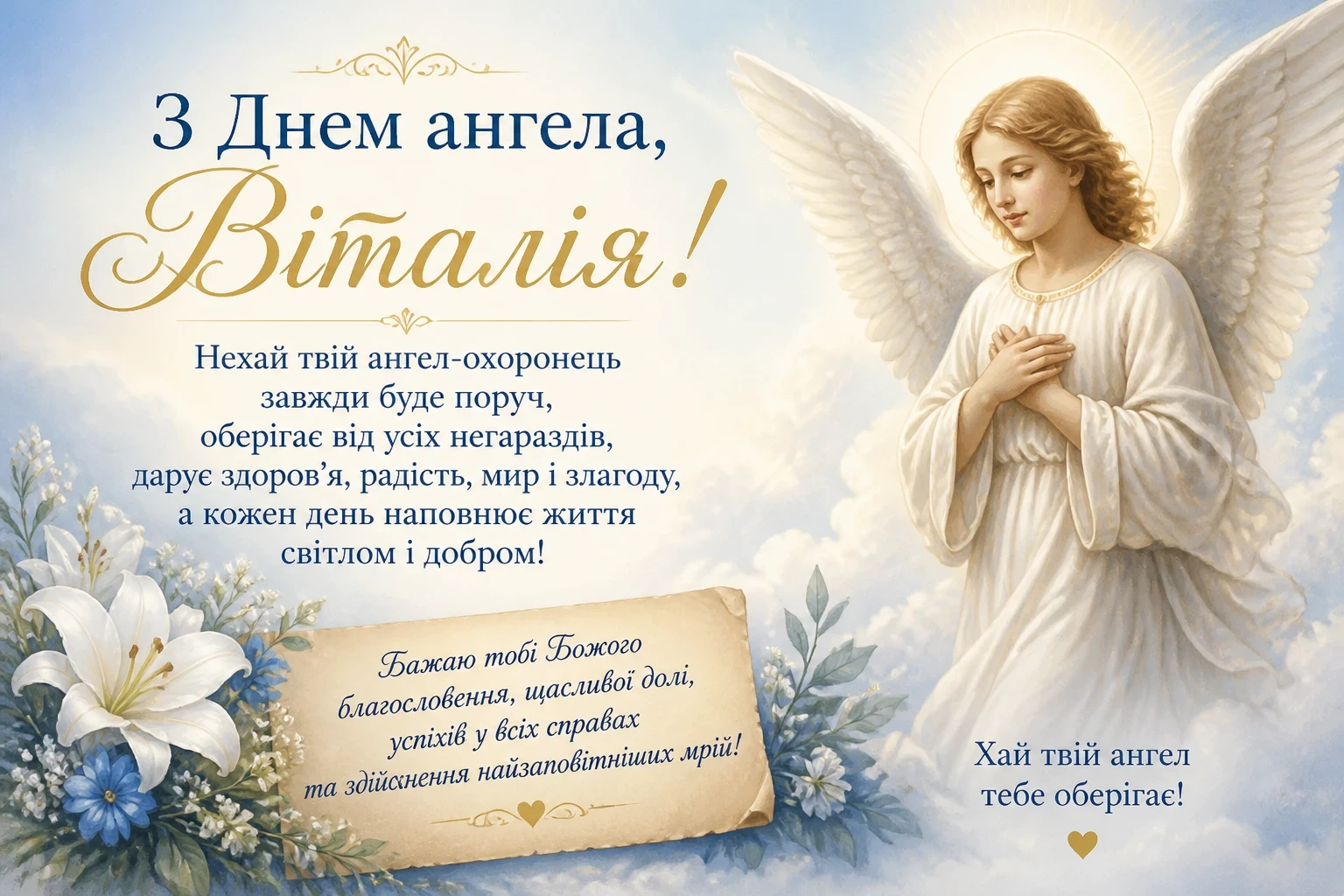 Привітання з днем ангела Віталія