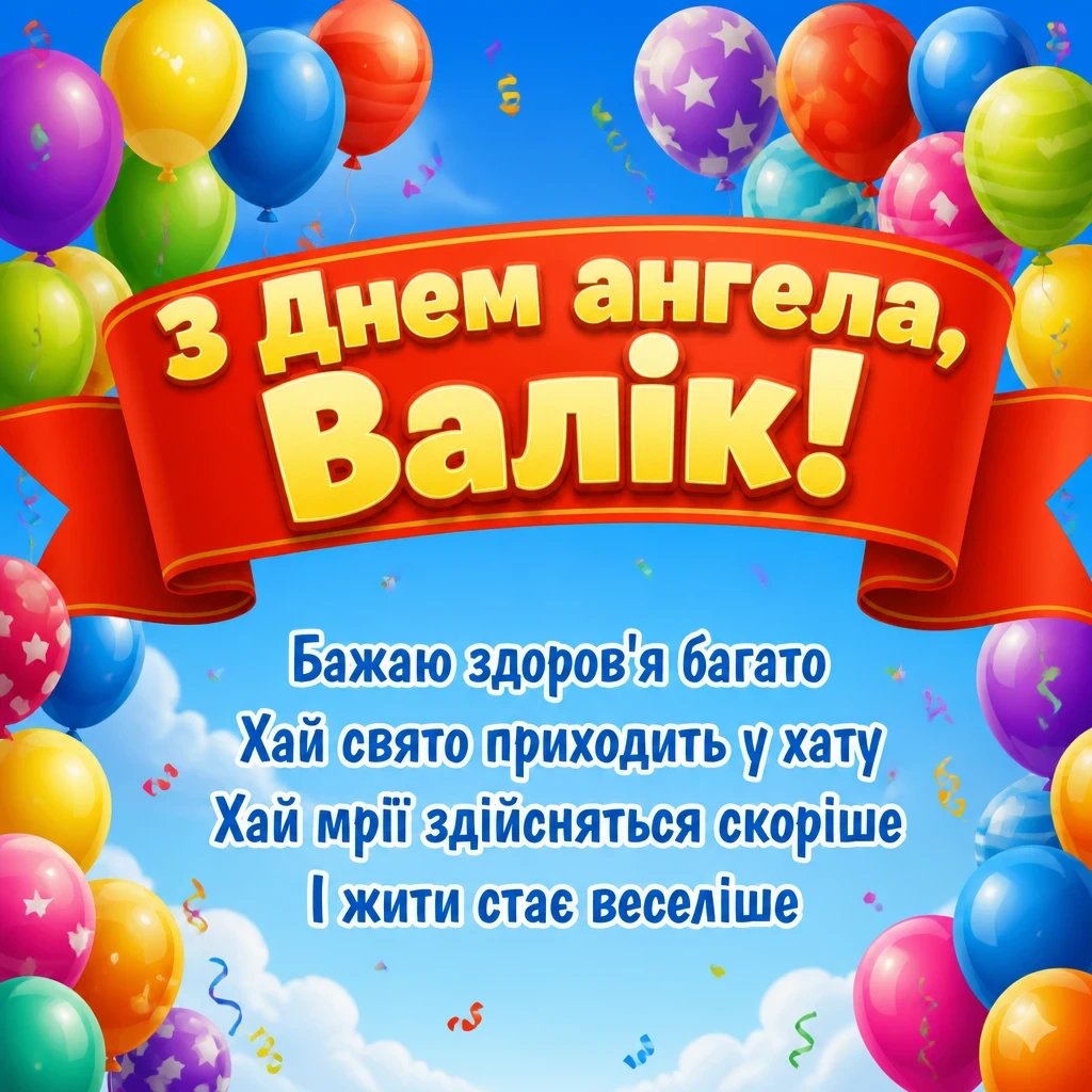 з днем ангела валік