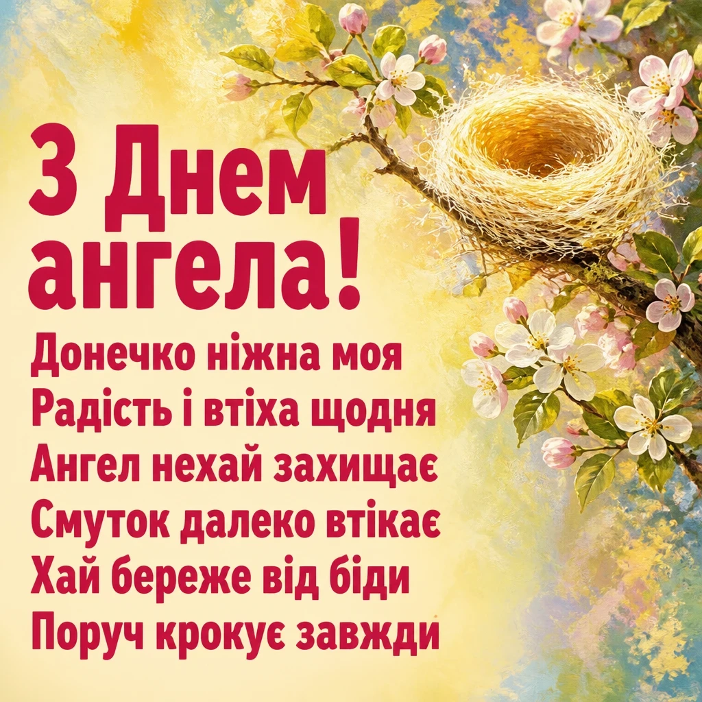 привітання з днем ангела своїми словами, до сліз донечці