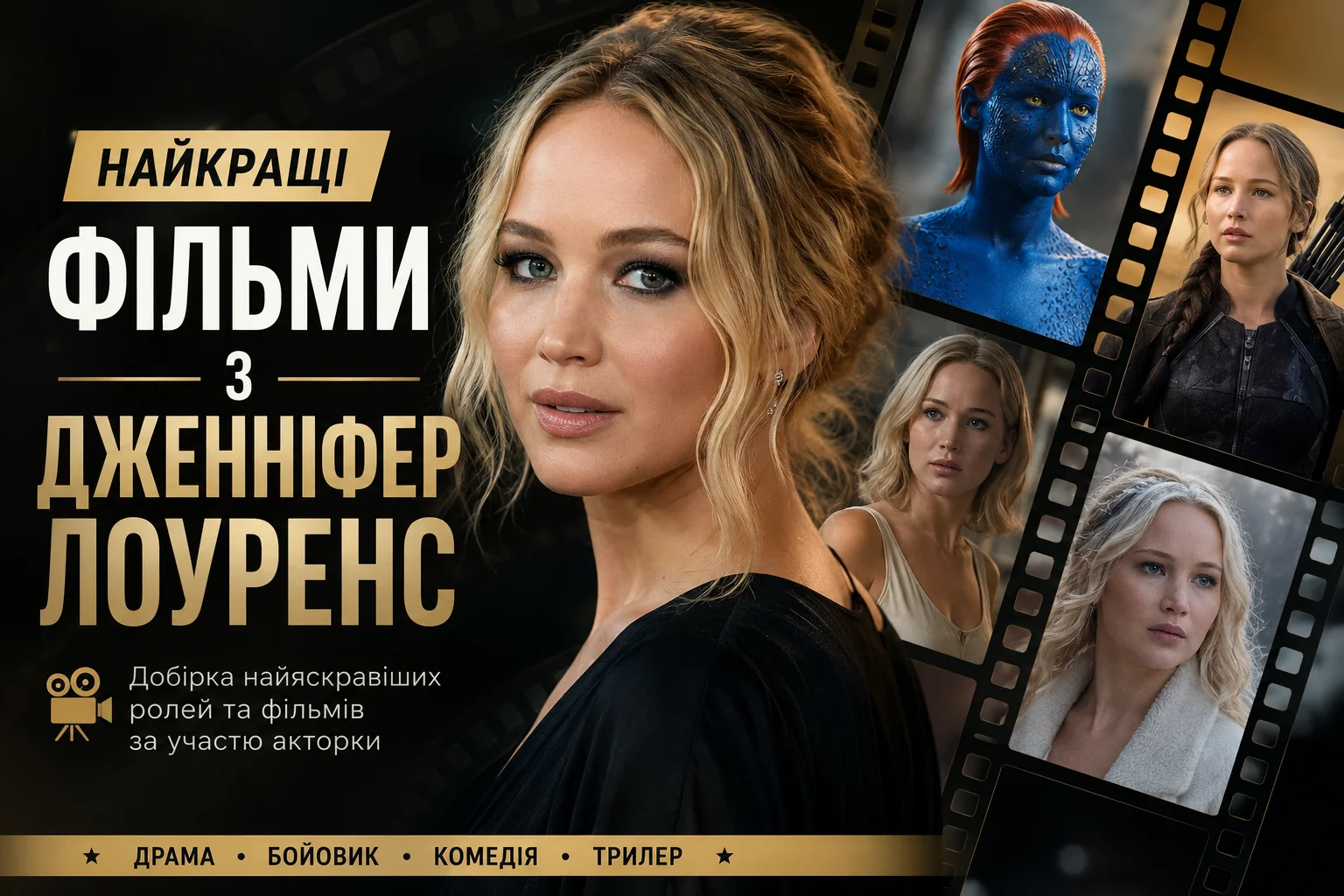 ТОП 20 фільмів з Дженніфер Лоуренс